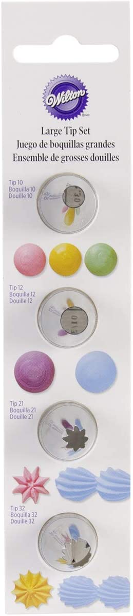 Wilton Large Round Icing Tip and Large Star Icing Tip Set 4 Piece