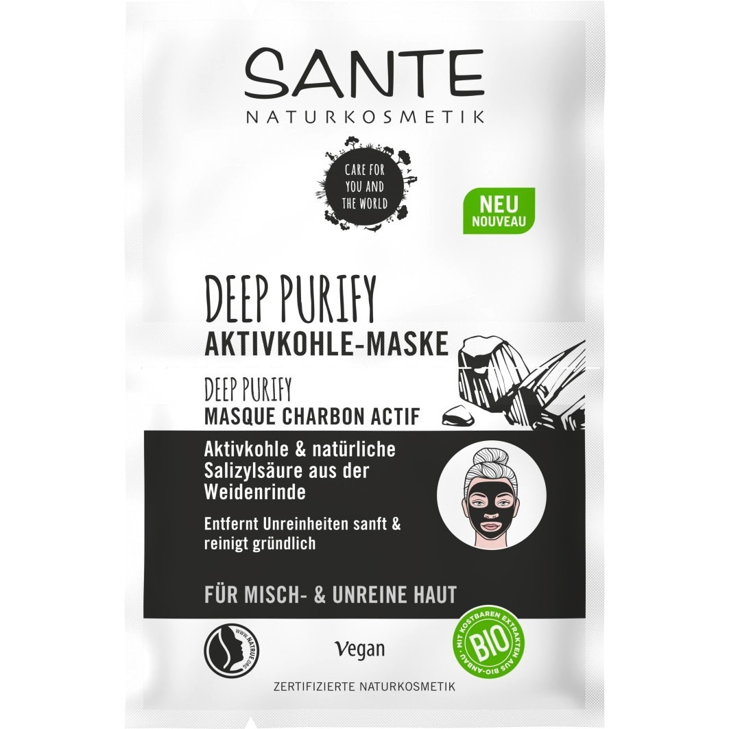 Sante Deep Purify Mask Activated Carbon & Natural Salicylic Acid from Willow Bark