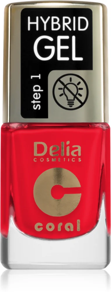Delia Cosmetics Coral Hybrid Gel gel polish for fingernails - no UV/LED lamp required