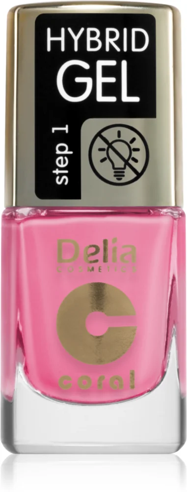 Delia Cosmetics Coral Hybrid Gel gel polish for fingernails - no UV/LED lamp required