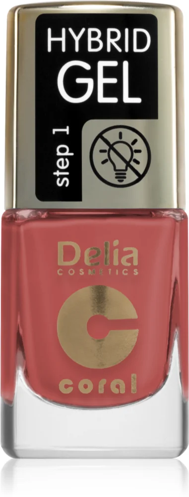 Delia Cosmetics Coral Hybrid Gel gel polish for fingernails - no UV/LED lamp required