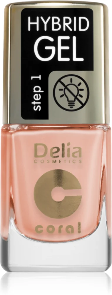 Delia Cosmetics Coral Hybrid Gel gel polish for fingernails - no UV/LED lamp required
