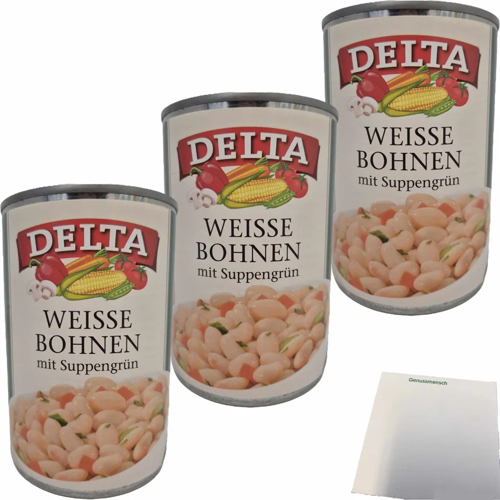 Delta White Beans with Soup Vegetables 3-pack (3x400g can) + usy Block