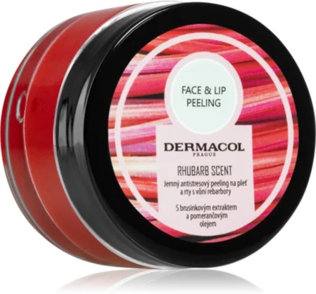Dermacol Face & Lip Peeling Rhubarb sugar peeling for lips and cheeks