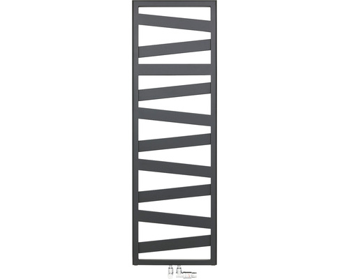 Designer radiator Zehnder Ribbon RB 96.5 x 50 cm matt black, connection in the middle at the bottom