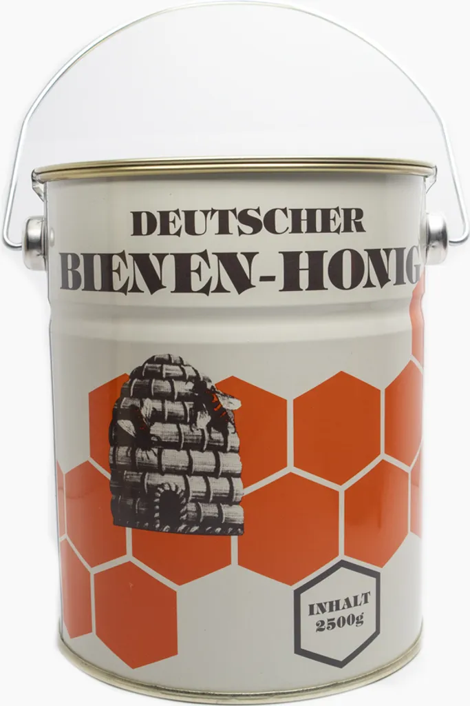 German honey in a 2.5 kg honey bucket – blossom honey from Hesse. Carefully harvested, carefully processed, finely sieved, and unfiltered.