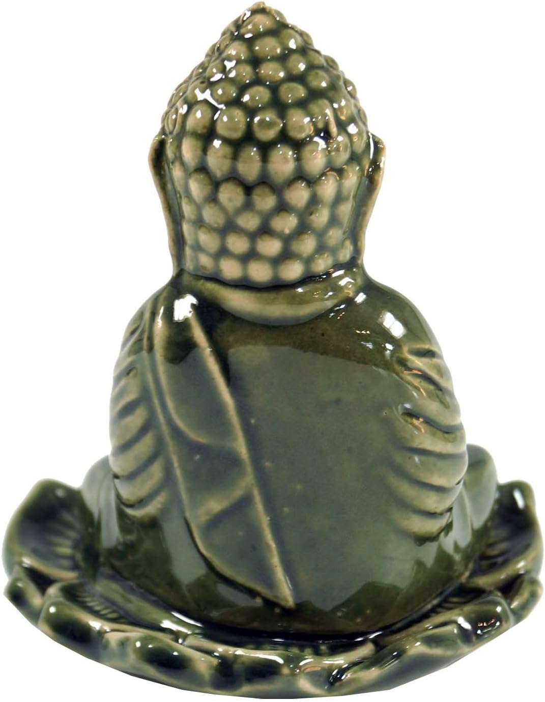 GURU SHOP Model 22 Incense Holder Buddha Ceramic Green 13 x 10 x 8 cm