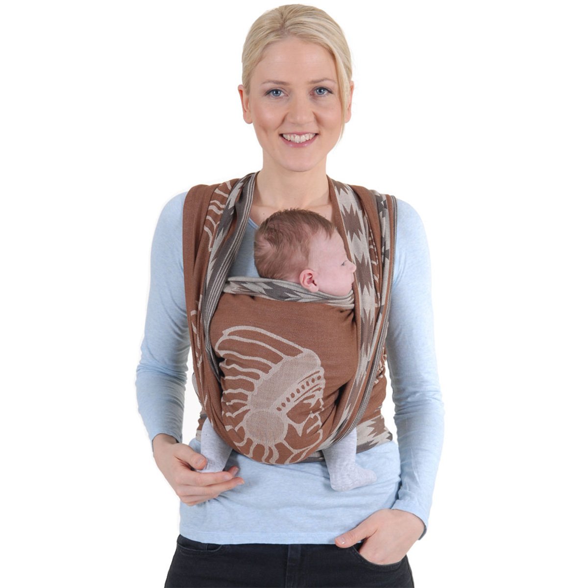 Hoppediz El Paso Baby Design Carrier Sling for Newborns from Birth with Illustrated Binding Instructions Tested for Harmful Substances 100% Cotton 4.60 m