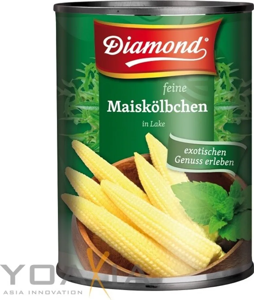 Diamond fine corn on the cob in brine 425g / 225g drained weight baby corn
