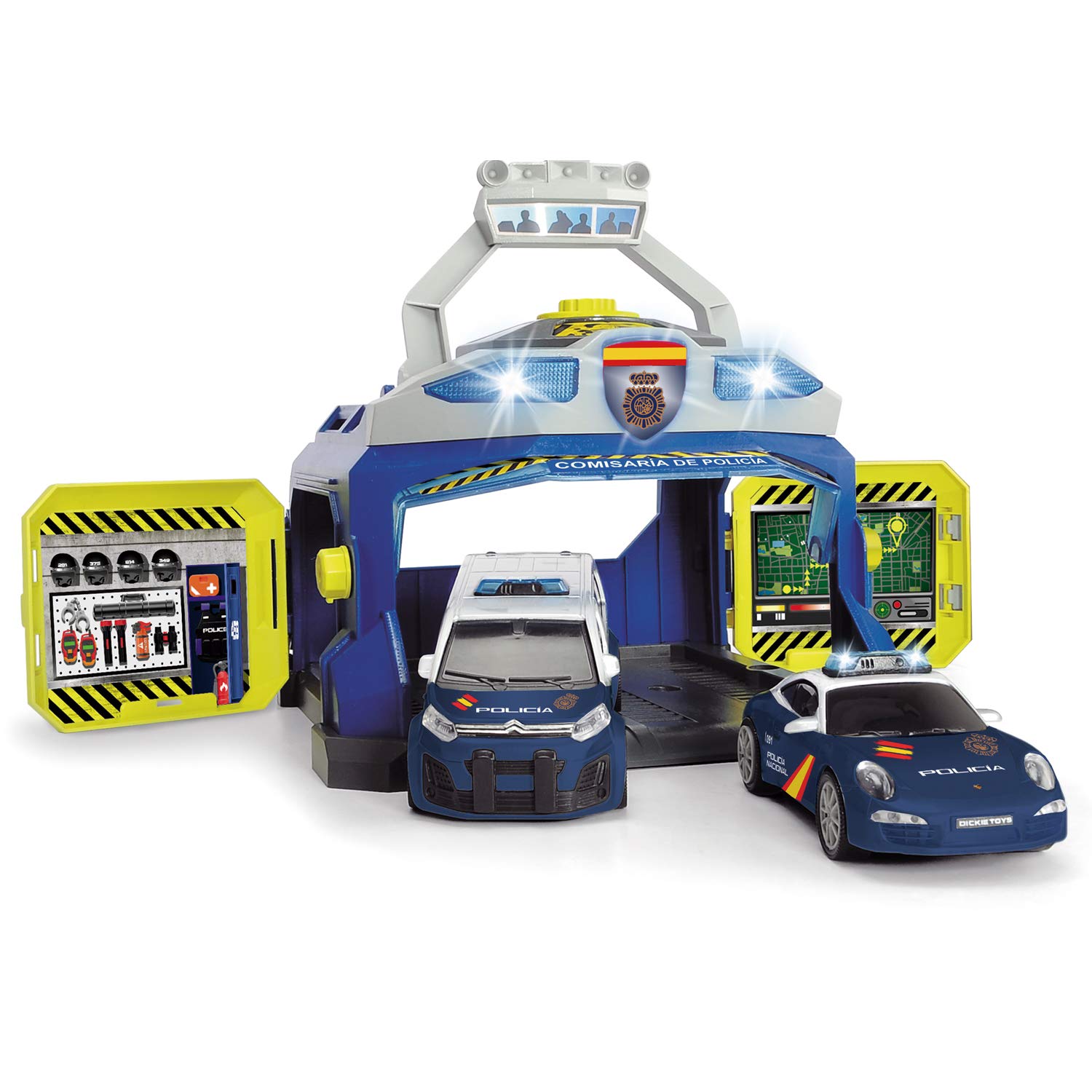 Dickie 1155020 Police National Playset Communion With Two Vehicles 17 Cm To