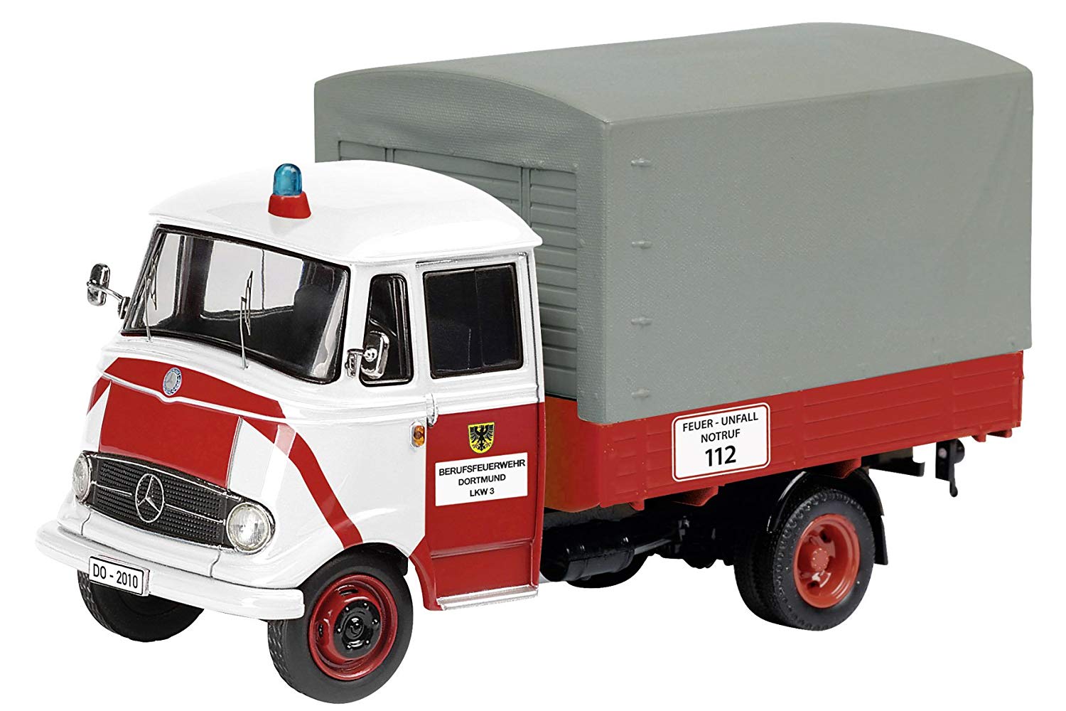 Dickie-Schuco, Schuco 450291600 Mb L319 Fw Dortmund 1: 43 Flatbed Tarpaulin