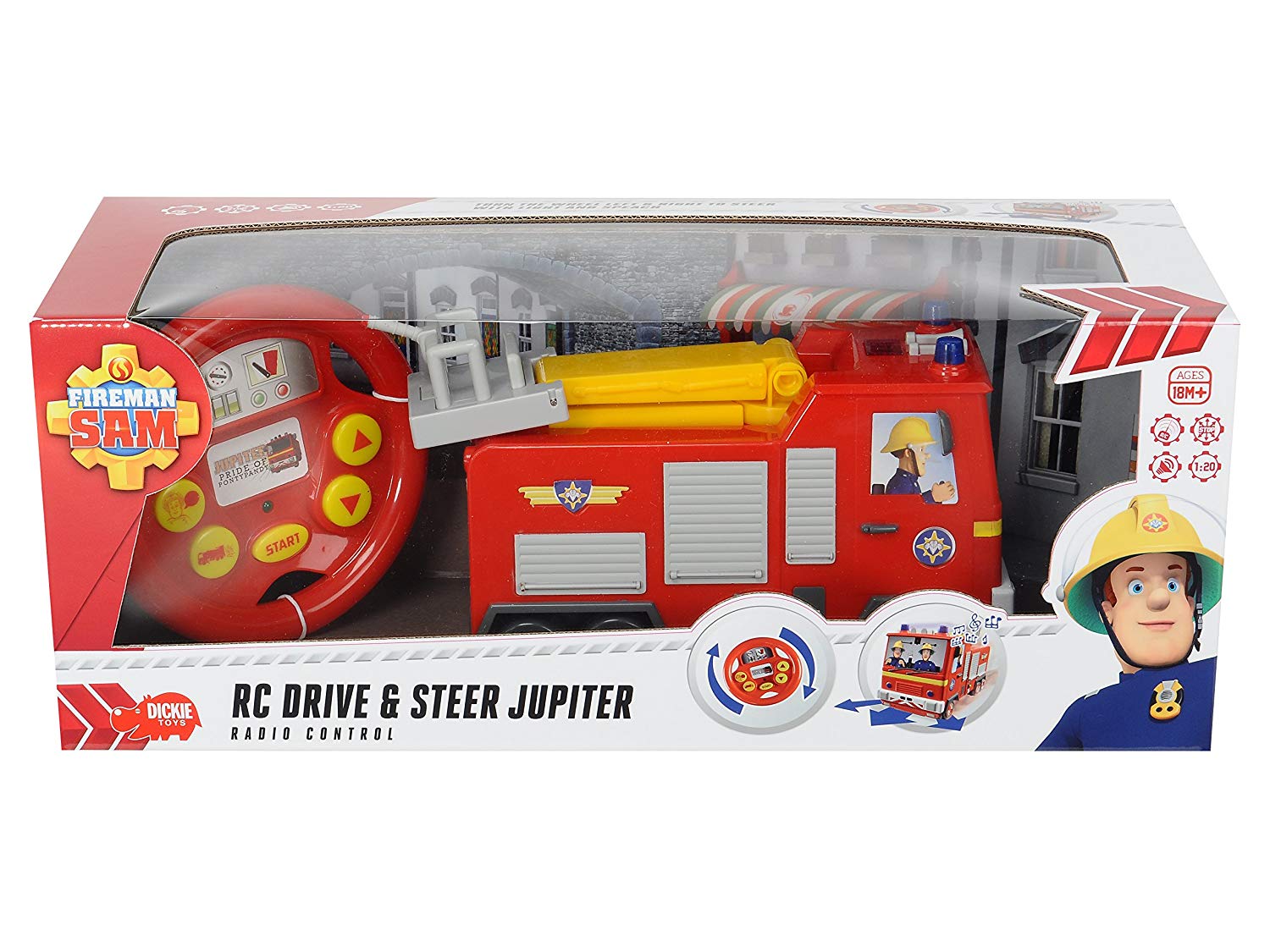 Dickie Toys 203097000 Irc Fireman Sam, Fireman Drive & Steer Jupiter