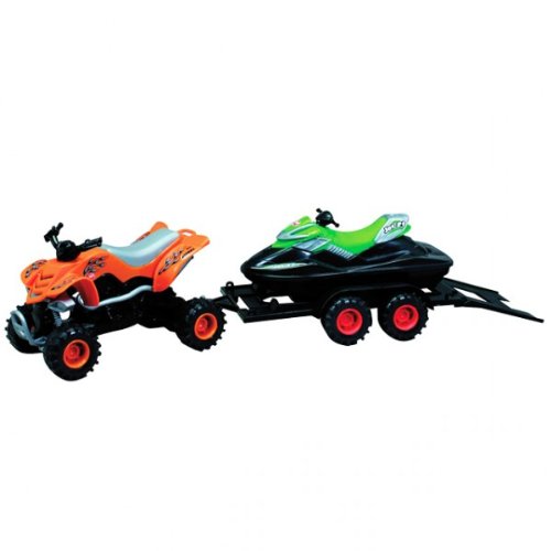 Dickie Toys Dickie Summer Driver Quad With Trailer Jetski Speedboat Boat Jet Ski In Ori