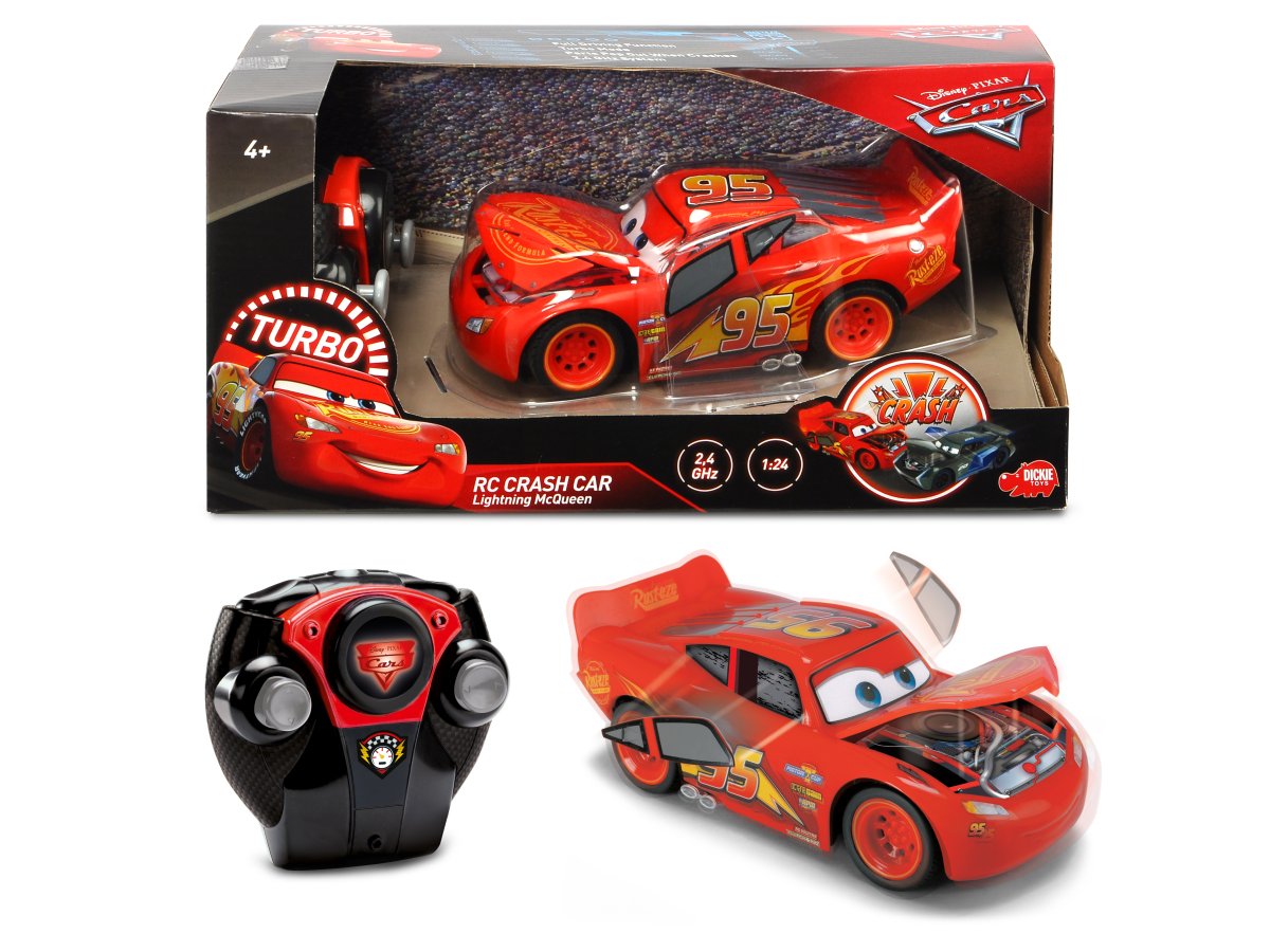 Dickie Toys 203084018 Rc Cars 3 Lightning Mcqueen Crazy Crash Remote Contro