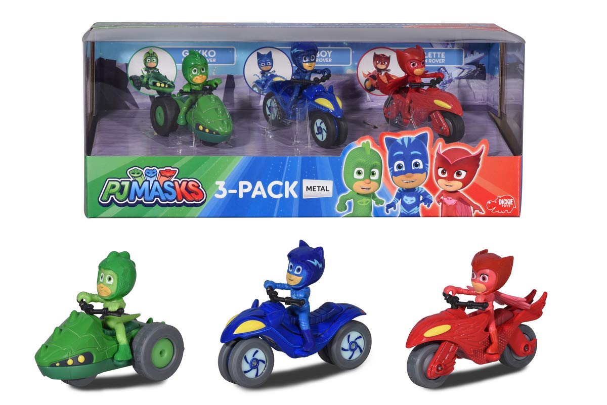 Dickie Toys 203143003 Moon Rover Set Of 3 Moon Vehicles Toy Figures Pj Mask