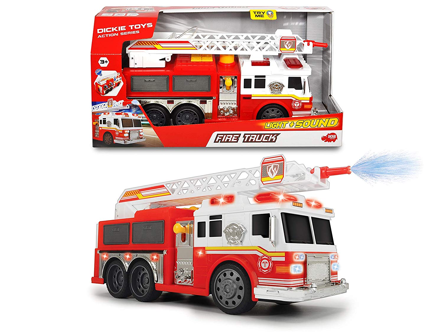 Dickie Toys 203308377 Fire Commander 203308377 Fire Brigade With Light, Sou