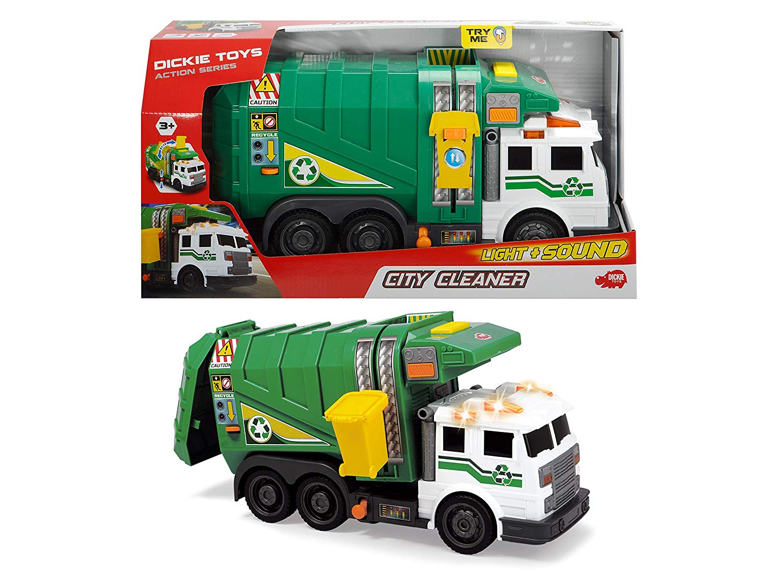 Dickie Toys 203308378 City Cleaner 203308378-City Battery Operated Waste Ca
