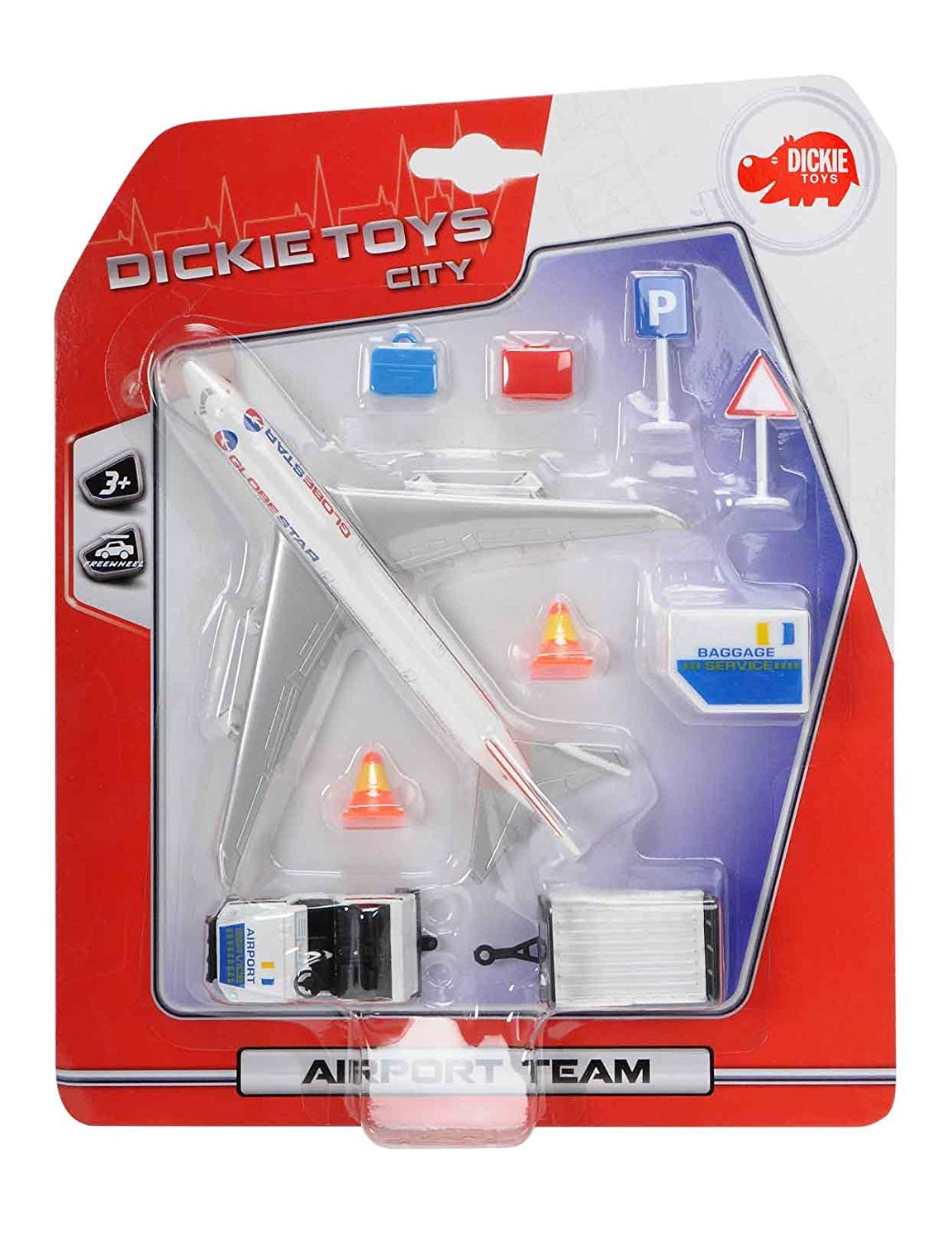 Dickie Toys Airport 203343002 Team Model Aeroplane With Rollfeld Vehicle An