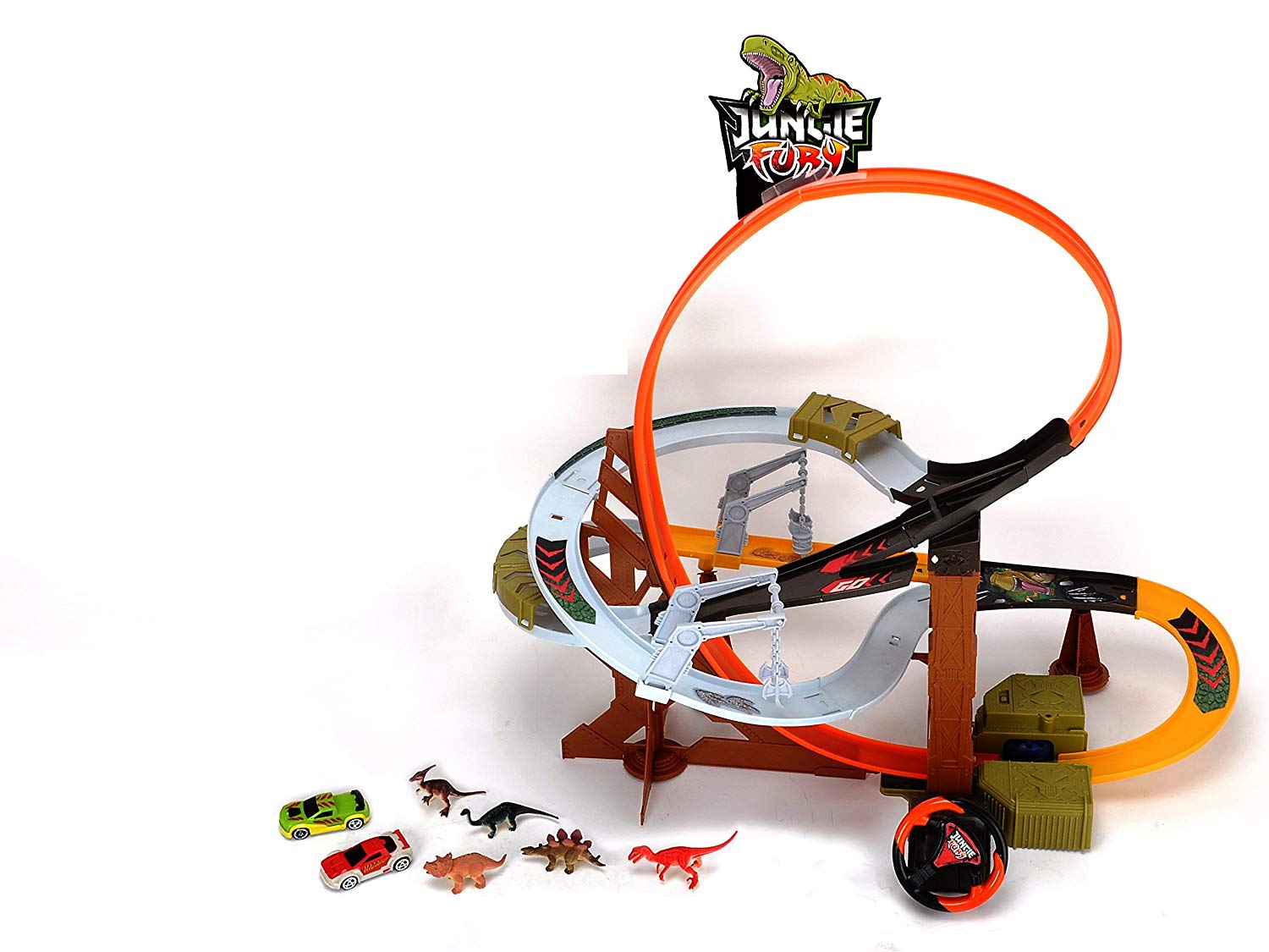 Dickie Toys Dino Tower Play Set With Motorisiertem Shooter Looping And Stee