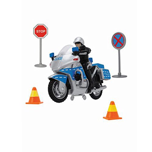 Dickie Toys Police Bike Set – Police Motorcycle With 203342001 Traffic Sign