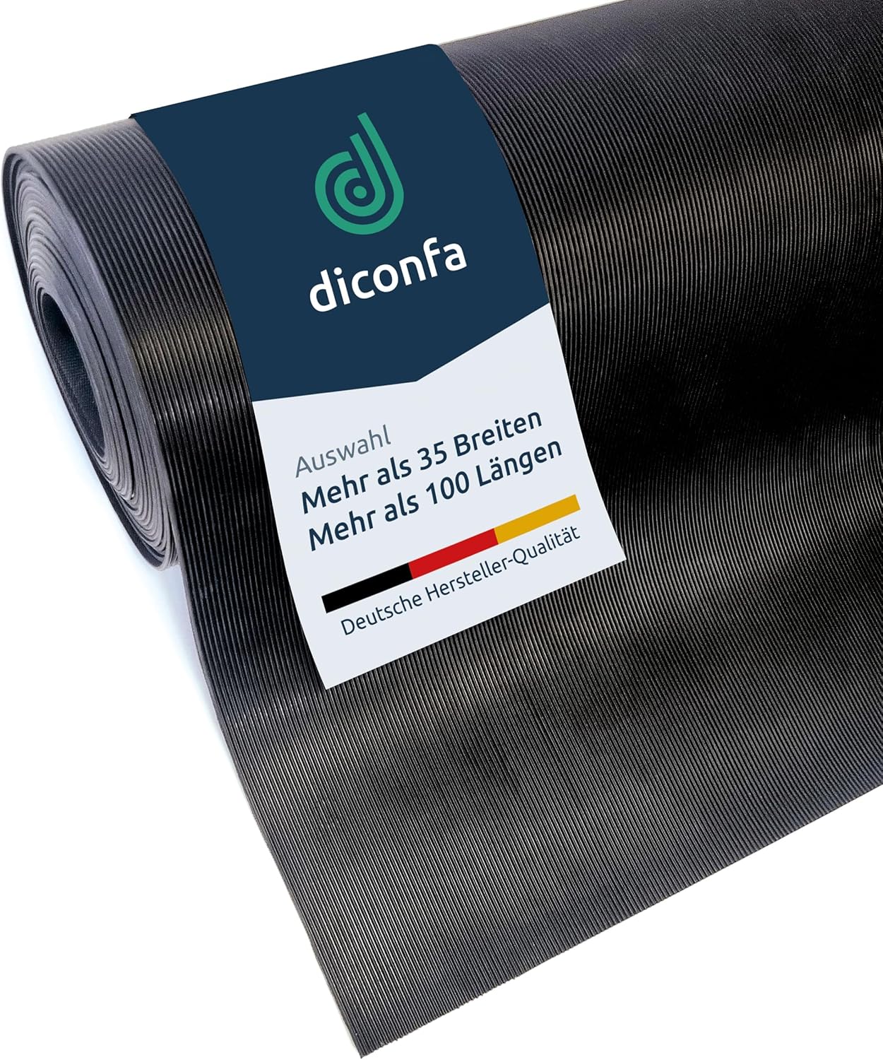 diconfa Rubber Mat Fine Grooved Mat 3 mm Width 0.05 m to 2 m Length 0.05 m to 10 m Selection 1.3 m x 0.05 m (1300 mm x 50 mm) Sold by the Metre Rubber Mats Non-Slip Grooved Mat Rubber Runner Non-Slip