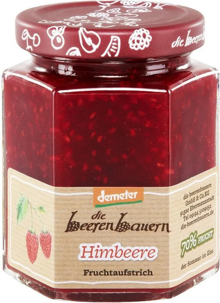 Die Beerenbauern Himbeere Fruchtaufstrich -- 200g