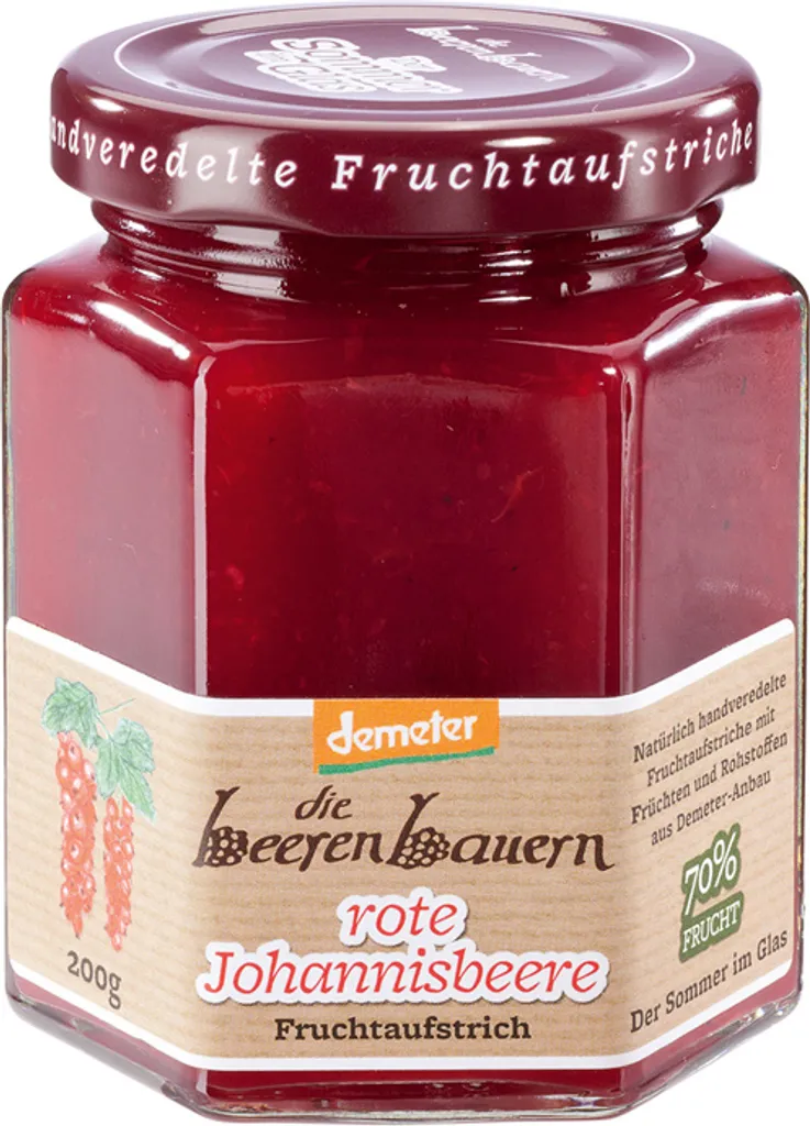 Die Beerenbauern Rote Johannisbeere Fruchtaufstrich -- 200g