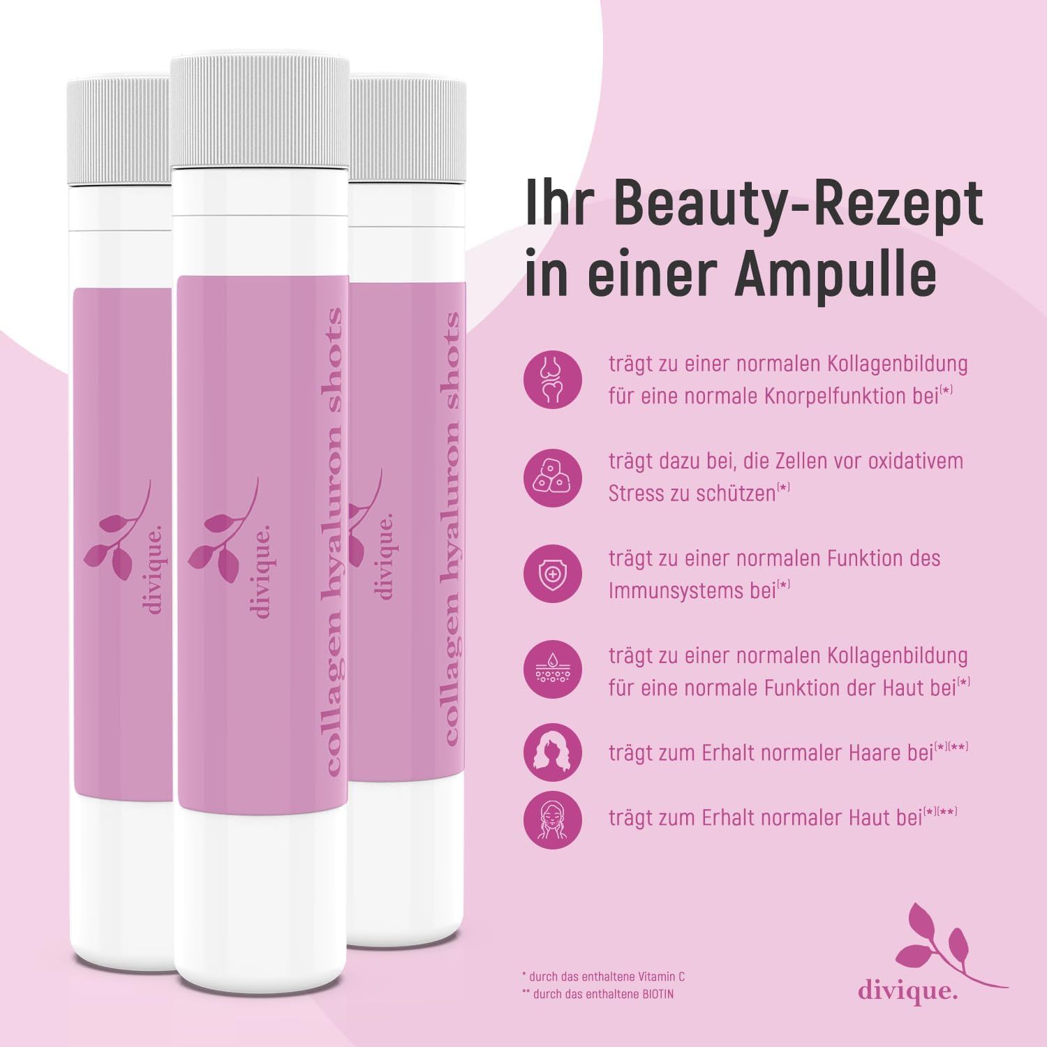 Divique collagen hyaluronic drinking ampoules