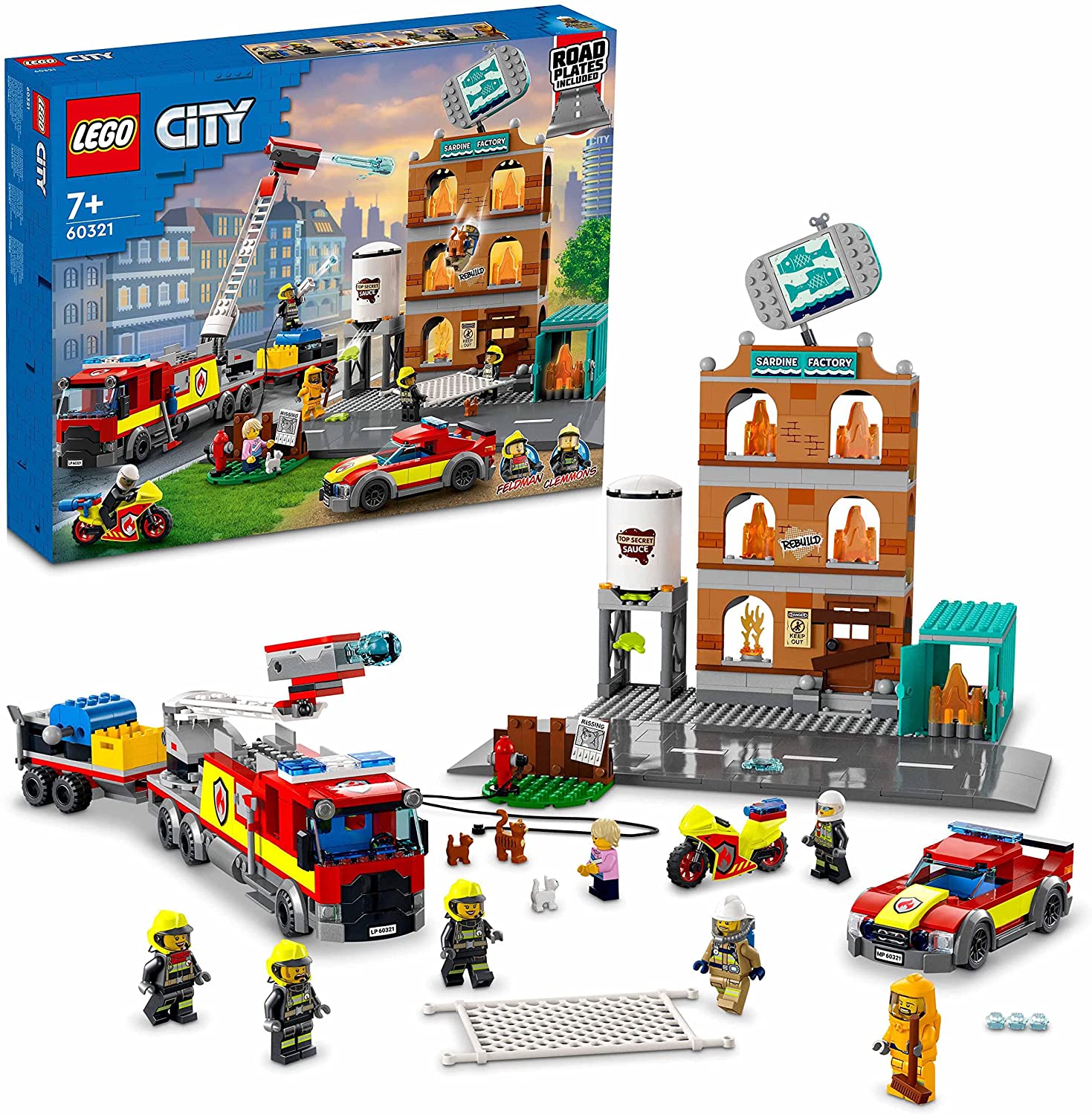 LEGO 60321 City Feuerwehreinsatz mit Löschtruppe, Feuerwehr-Spielzeug mit F