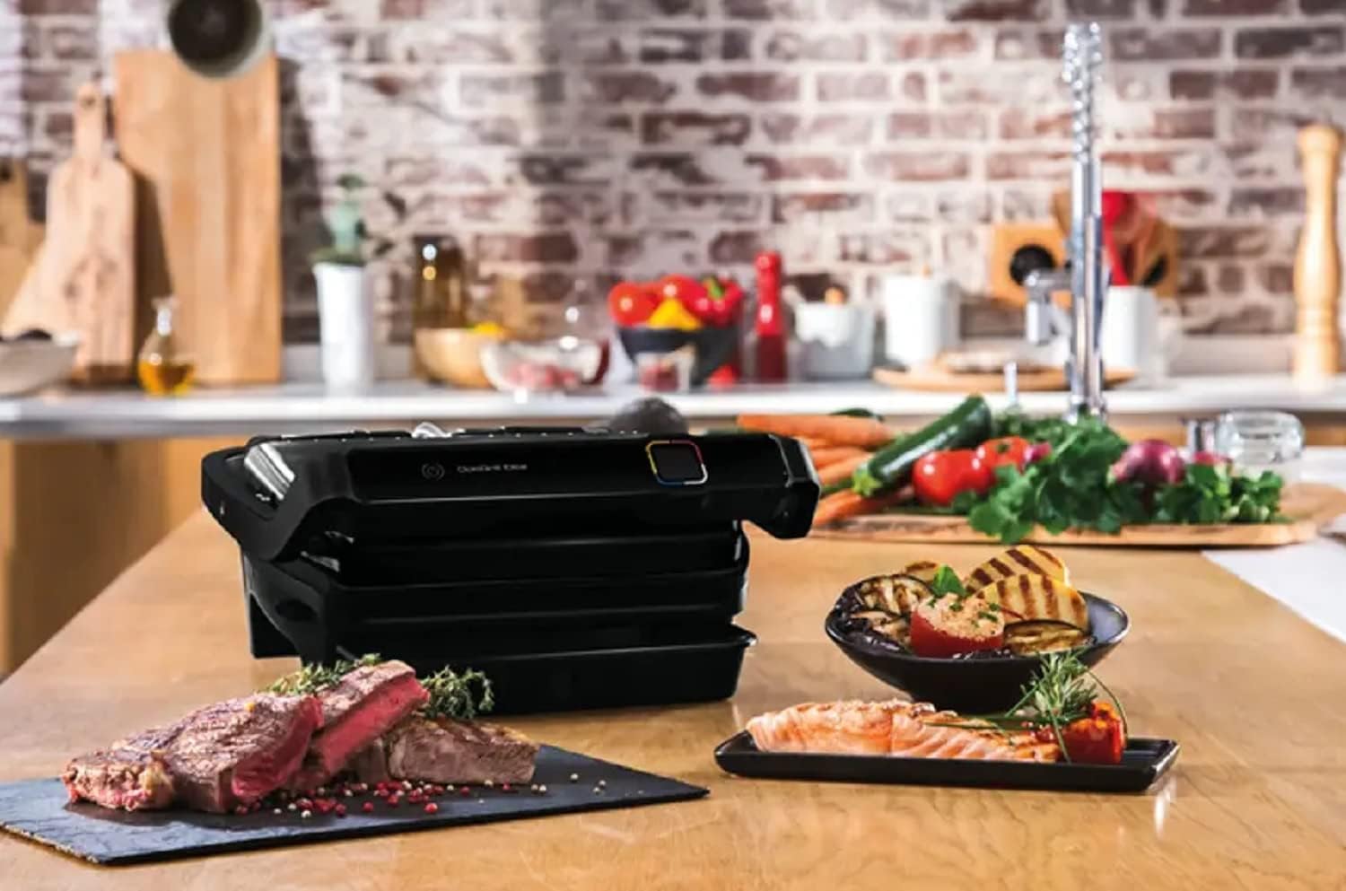 Tefal Optigrill Elite Contact Grill I 2000 Watt I with Hamburger Press + Grill Book I Indoor & Outdoor Grill I 12 Automatic Programs I Touch Display I Stainless Steel I Perfect Grill Results