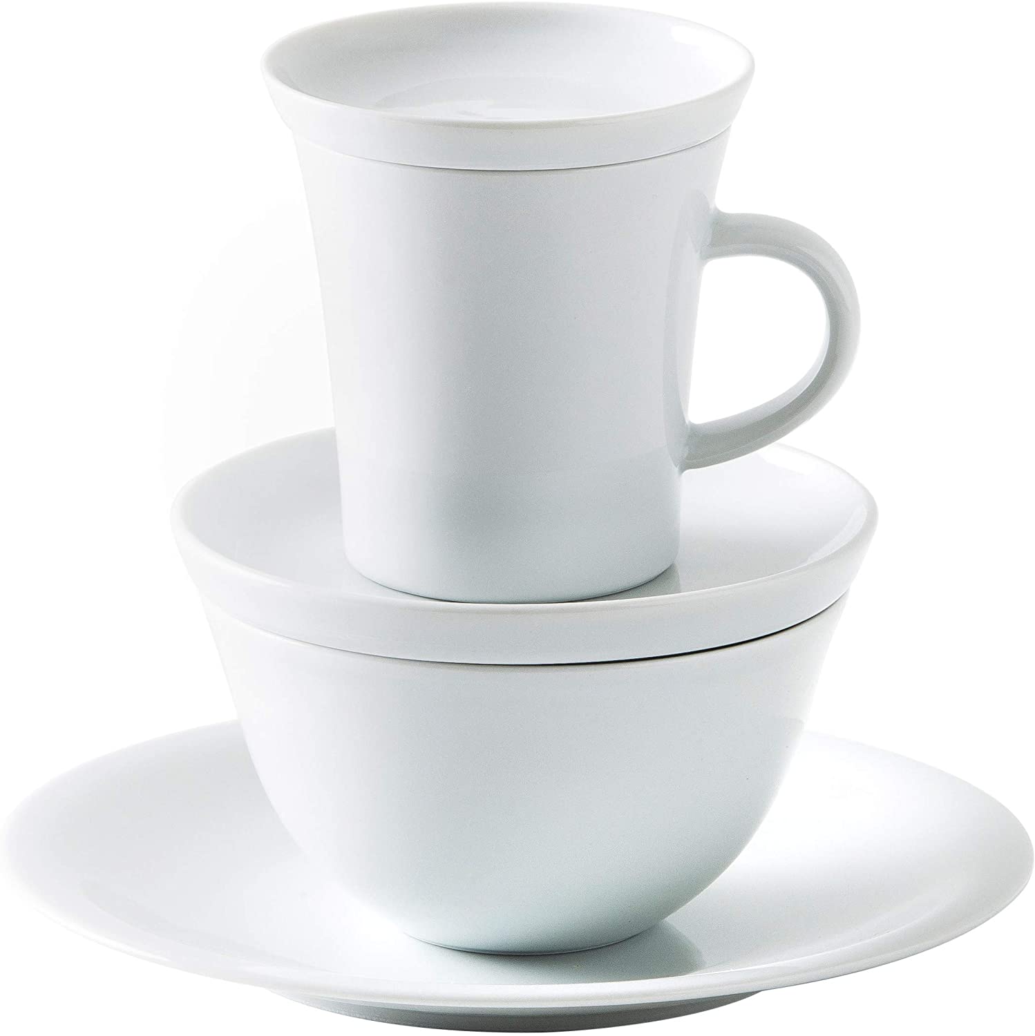 Kahla MG Update 32G219A90032C 10-Piece Short Set Porcelain Crockery for Two People with Mug to Go White