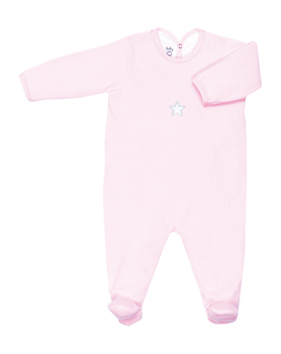 Bemini by Baby Boum 563STAR254TU Romper Sleepsuit Terry Stary Cristal 3-6 M, Pink