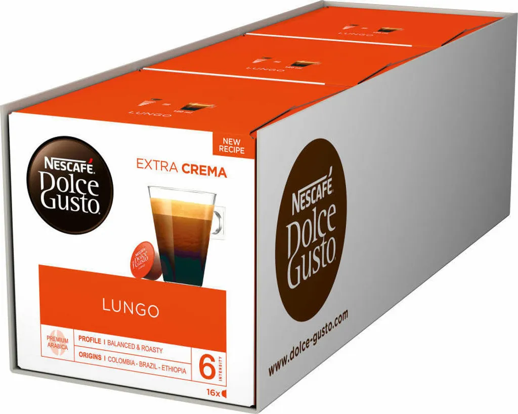 Dolce Gusto - Dolce Gusto Lungo Coffee Cups 16 pcs | Box of 16 | 3 pieces