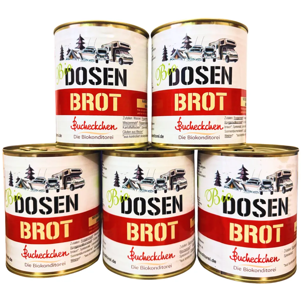 Dosenbrot Roggenmischbrot 6× 400g – saftigesDosen Brot - aus derBäckerei Bucheckchen in Dresden – NEU