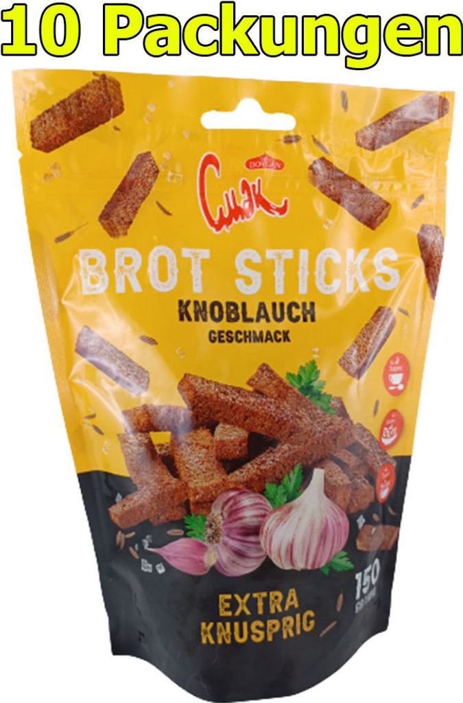 Dovgan Bread Sticks with Garlic Flavor 10-pack (10 x 150g) Smak Croutons