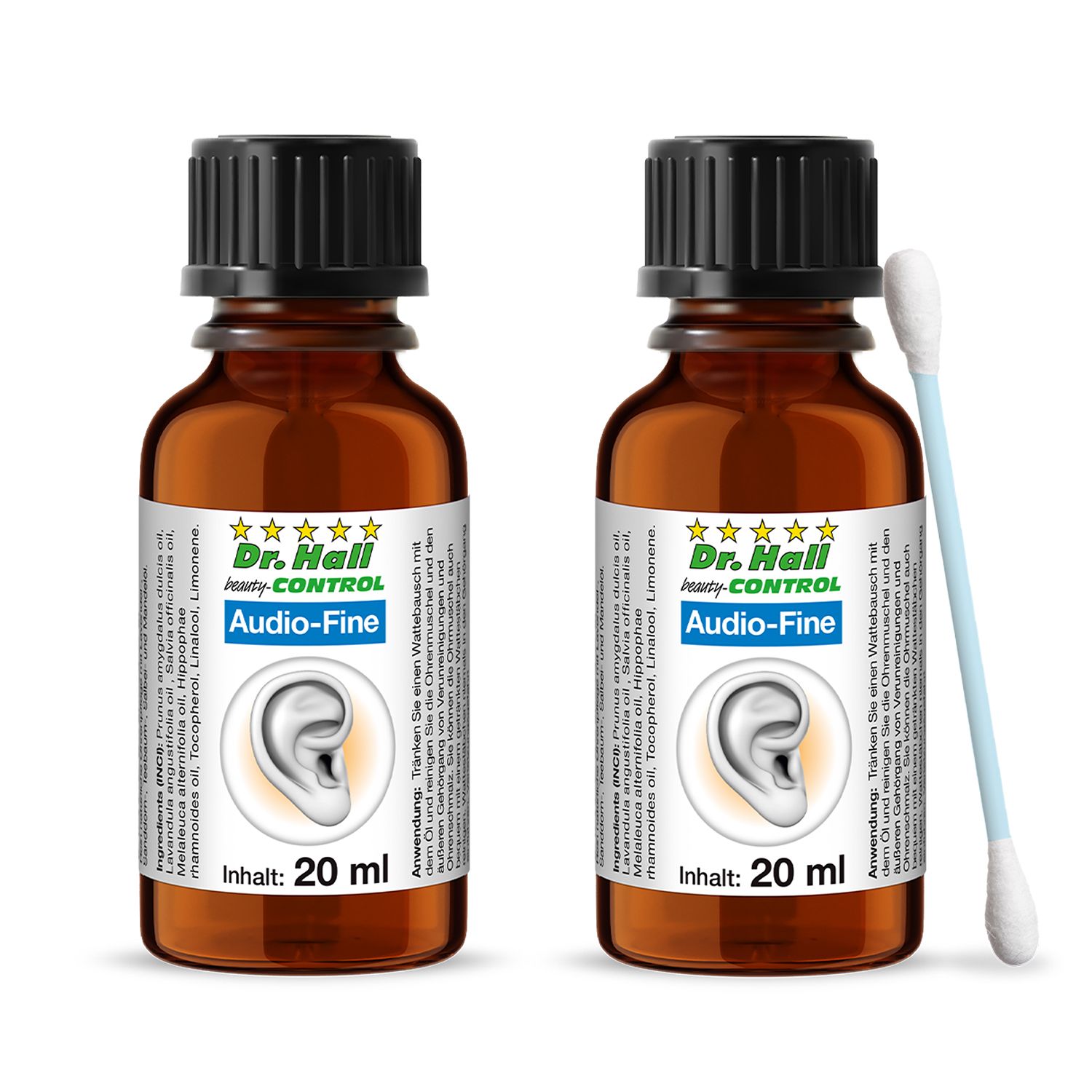 Dr. Hall Audio-Fine ear care oil, pack of 2
