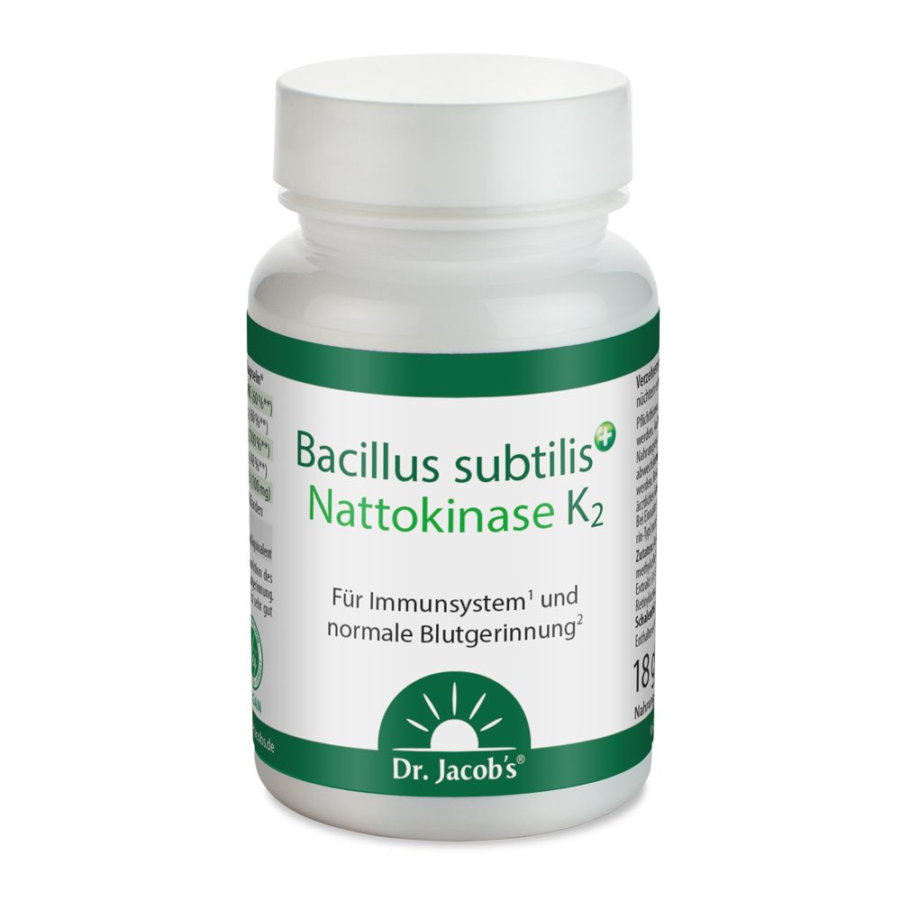 Dr. Jacobs Bacillus subtilis plus Nattokinase enzyme vitamin K2 vegan