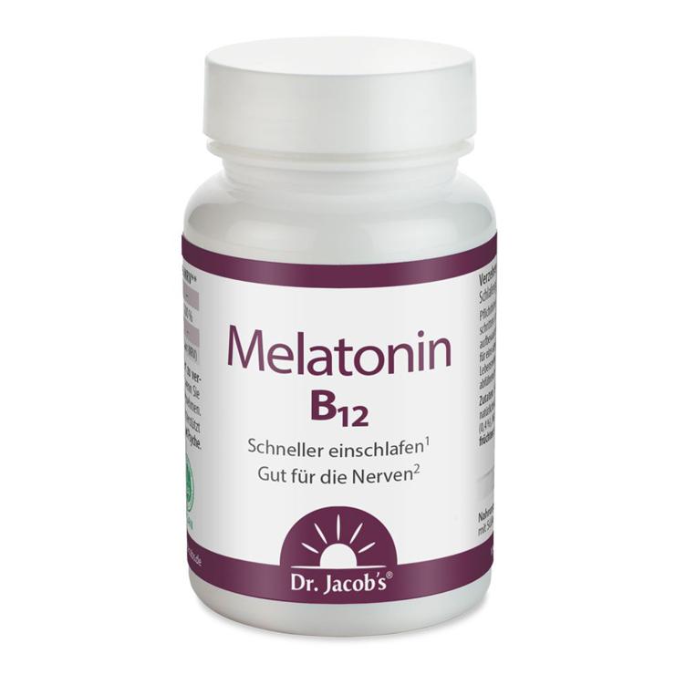 Dr. Jacobs Melatonin B12 lozenge 1 mg + vitamin B12 cherry vegan