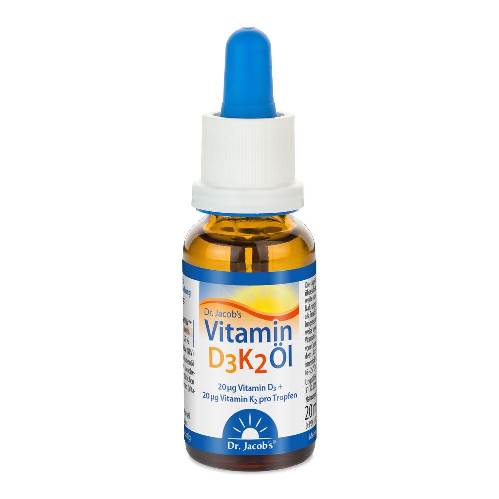 Dr. Jacobs Vitamin D3K2 Oil 800 IU/20 mcg D3+K2 640 drops vegetarian