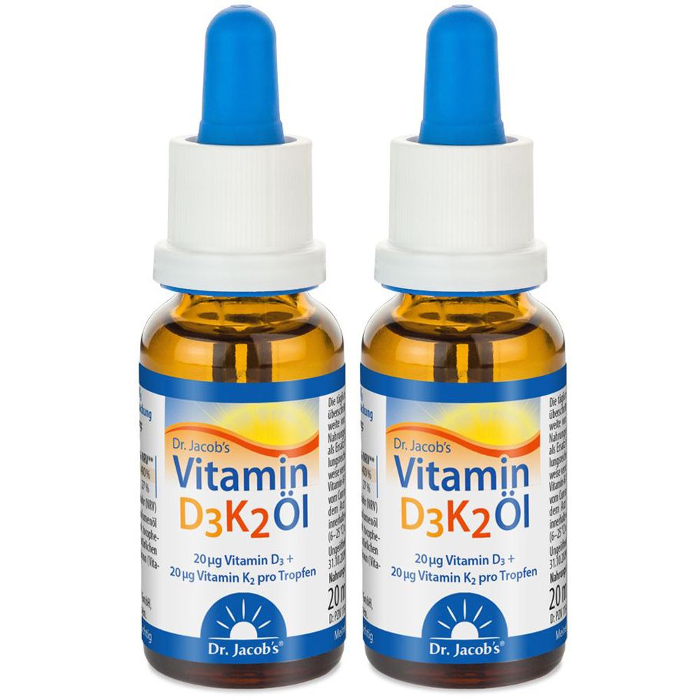 Dr. Jacobs Vitamin D3K2 Oil 800 IU/20 mcg D3+K2 640 drops vegetarian