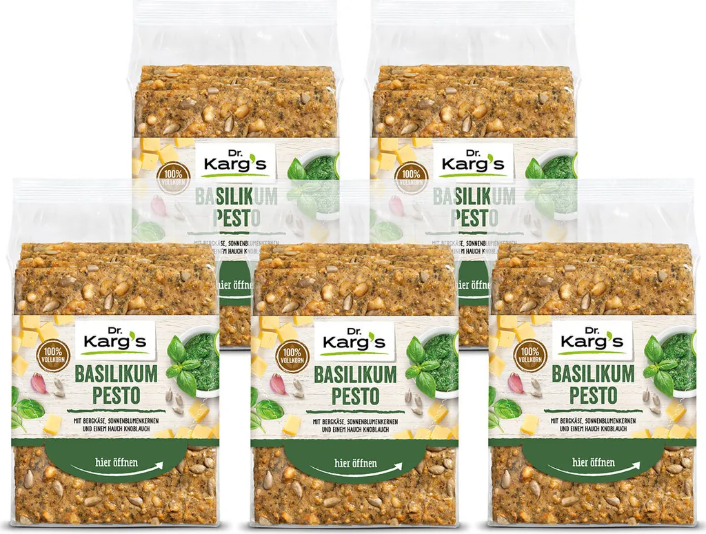 Dr. Karg's Basil Pesto with Mountain Cheese and Sunflower Seeds 200g 5-pack