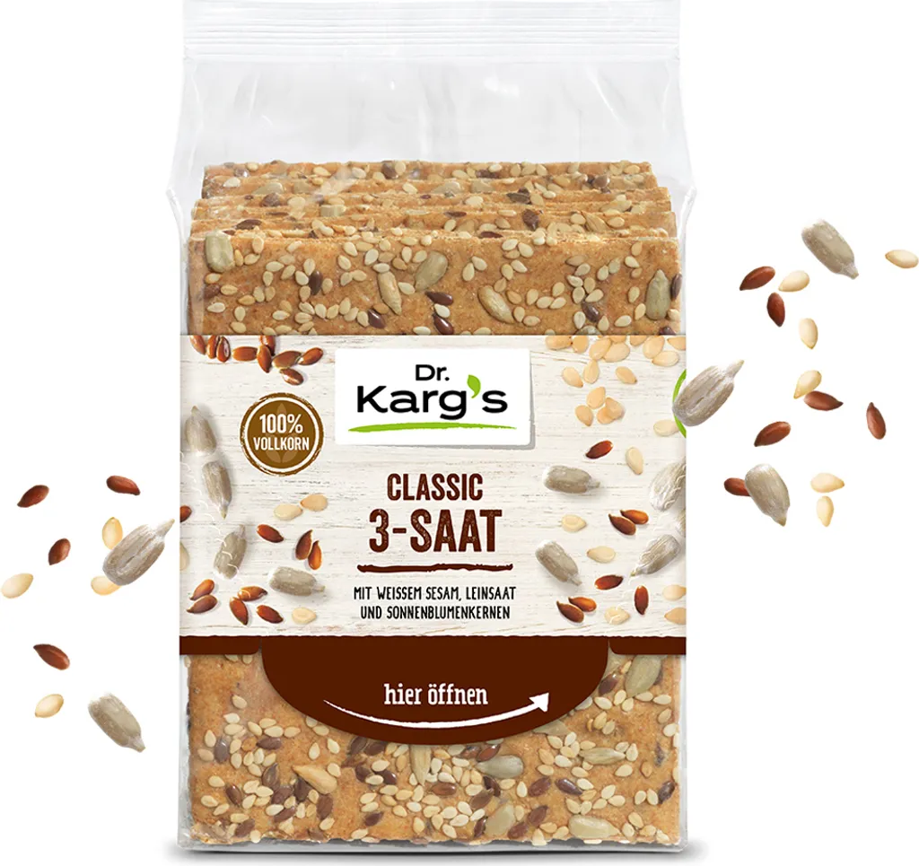 Dr. Kargs Classic 3 Seeds with Sesame, Flaxseeds, and Sunflower Seeds 200g