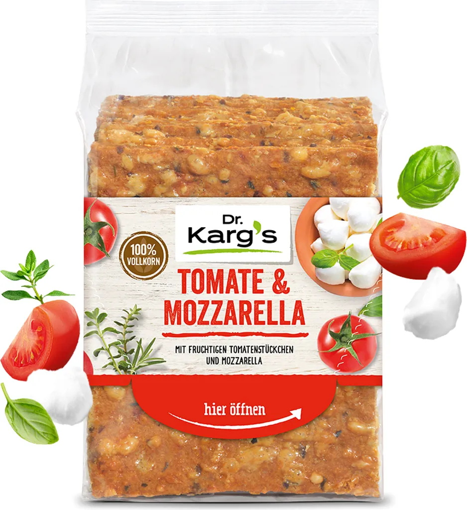 Dr. Karg's Tomato and Mozzarella Whole Wheat Crispbread 200g