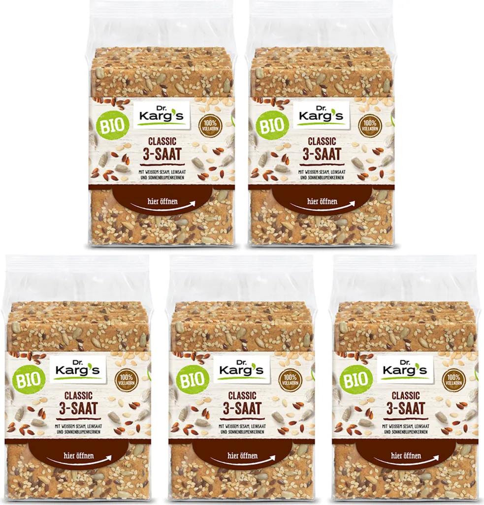 Dr. KargsClassic 3 Seed Whole Grain Crispbread 200g 5-pack