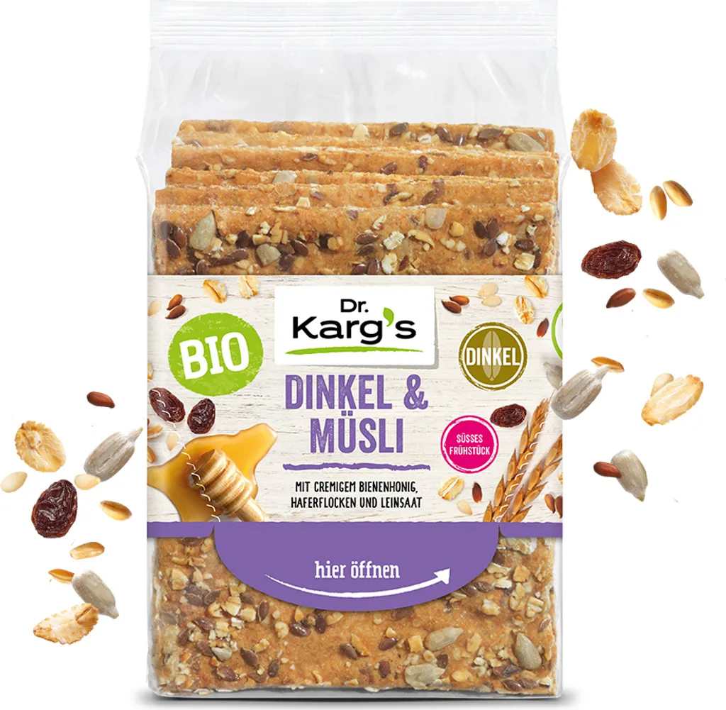 Dr. Kargs Crispbread Spelt and Muesli with Honey 200g