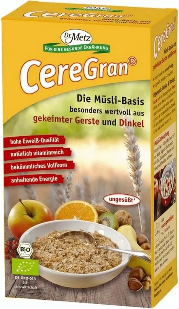 Dr. Metz CereGran Basis-Müsli aus gekeimter Gerste und gekeimtem Dinkel -- 500g
