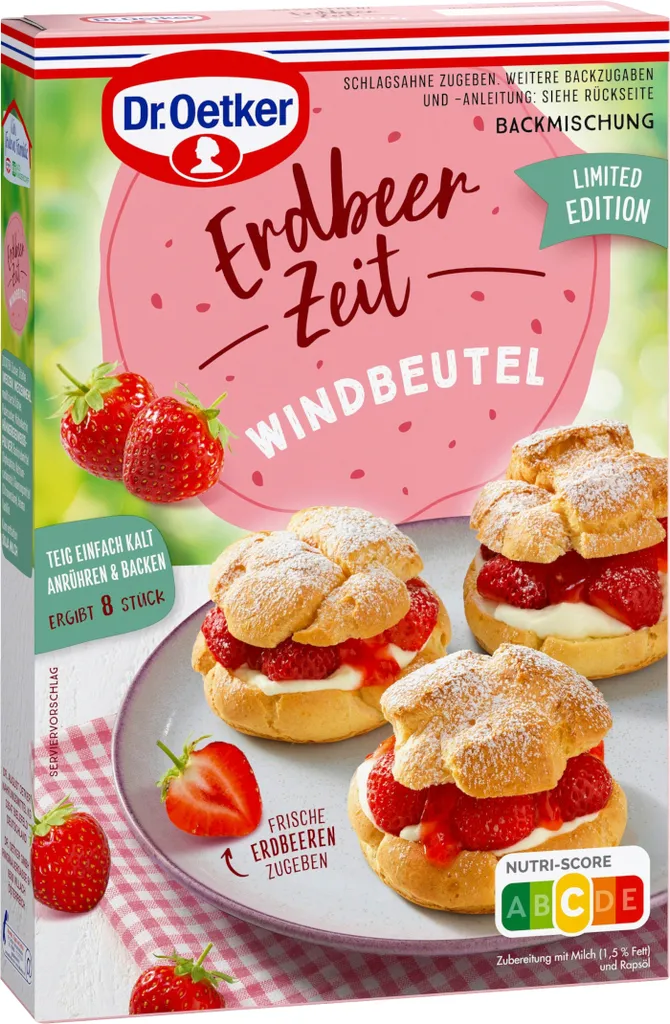 Dr. Oetker Strawberry Time Cream Puff Baking Mix 170g