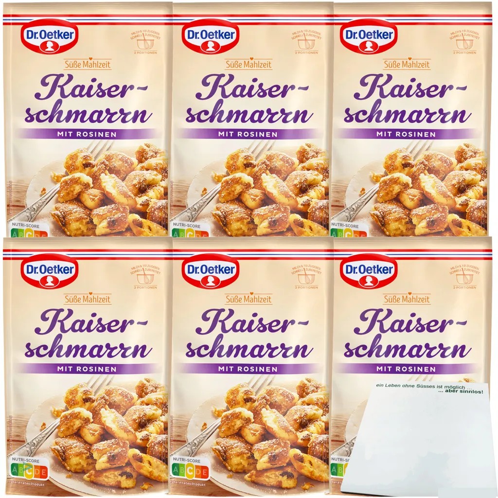 Dr. Oetker Kaiserschmarrn sweet meal with raisins 6-pack (6x165g pack) + usy block