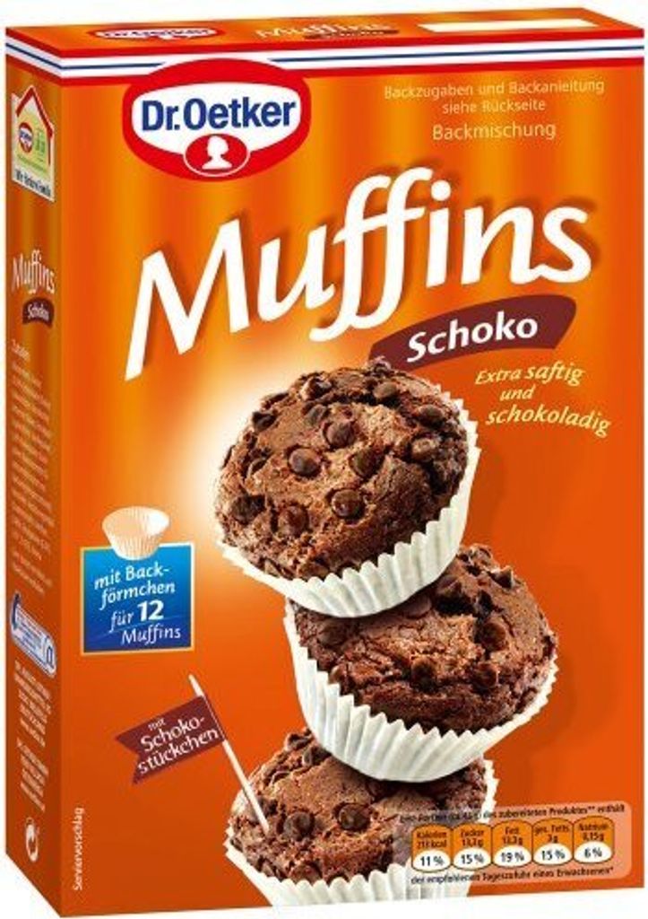 Dr. Oetker muffins chocolate, pack of 4 (4 x 335 g)