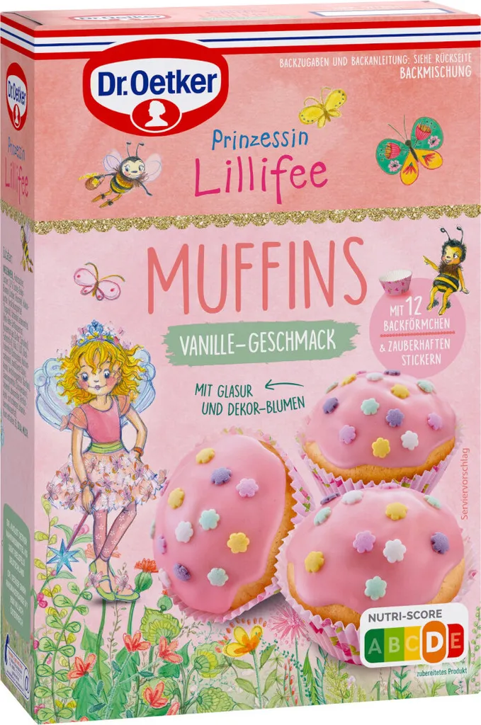 Dr. Oetker Princess Lillifee Muffins Vanilla Flavor, 3-pack (3 x 397 g)